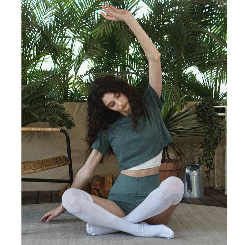 Yoga Clothes Short Sleeve Workout Top - Mubimart