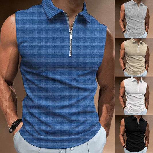 Men's Fashion Casual Solid Color Lapel Undershirt - Mubimart