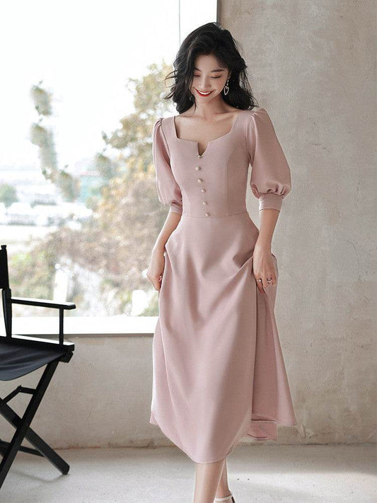 Simple Atmosphere Simple Small Daily Graduation Dress - Mubimart