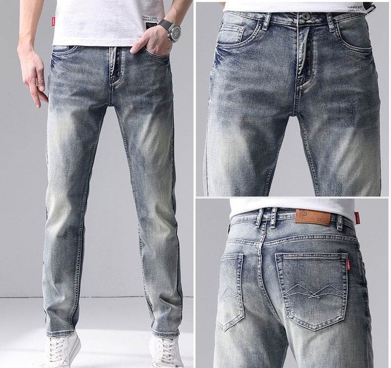 Men's Jeans Straight Fashion Slim Fit - Mubimart