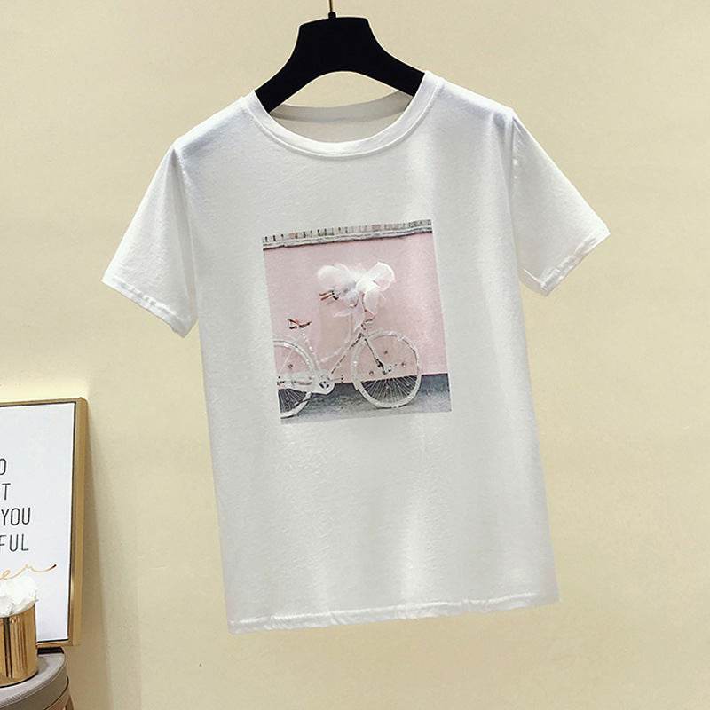 Summer Fashion With Loose Blouses, Women Cover Belly And Reduce Age, Short-sleeved T-shirts - Mubimart