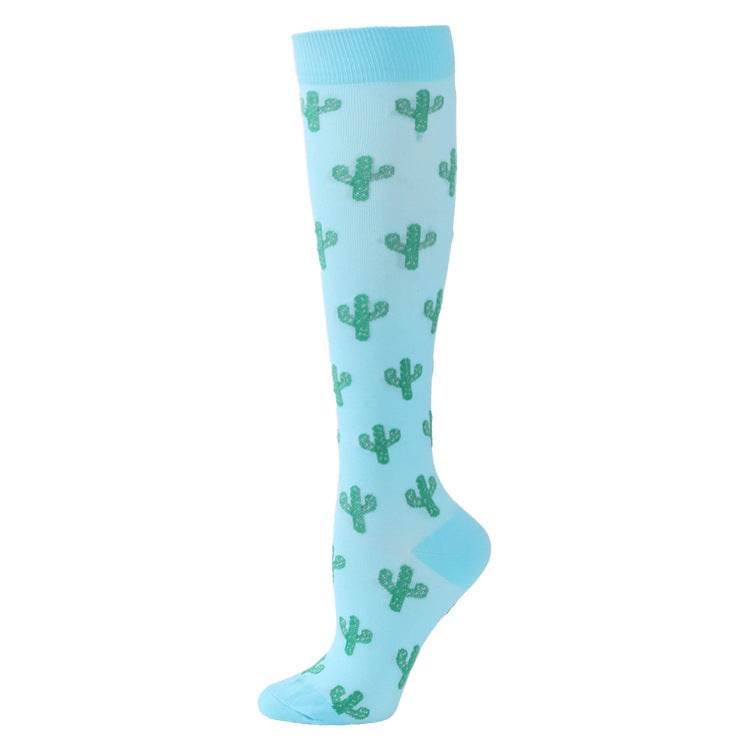 Sports Compression Socks Pattern Stretch Stockings - Mubimart