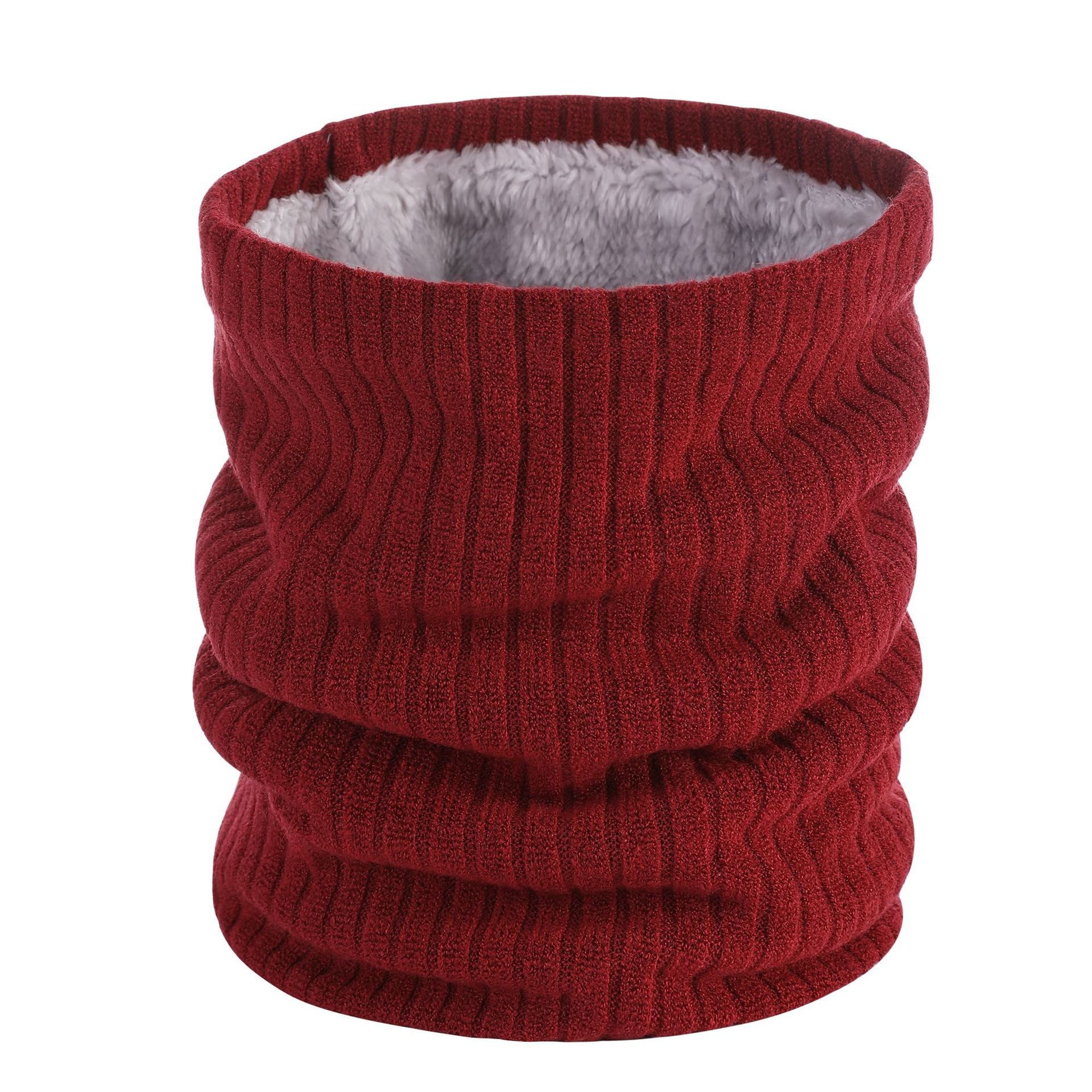 Thickened Velvet Warm Plush Scarf Fashion Solid Color Wool Knitted Scarf For Men Women Autumn And Winter