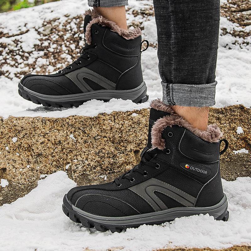 Cotton Shoes Winter Plus Velvet Warm Plus Size Hiking Boots - Mubimart