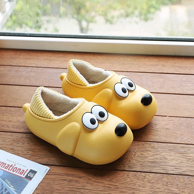 Cute Dog Shoes EVA Winter House Shoes Unisex Fuzzy Slippers - Mubimart