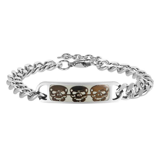 Mens Luminous Skull Titanium Steel Bracelet - Mubimart