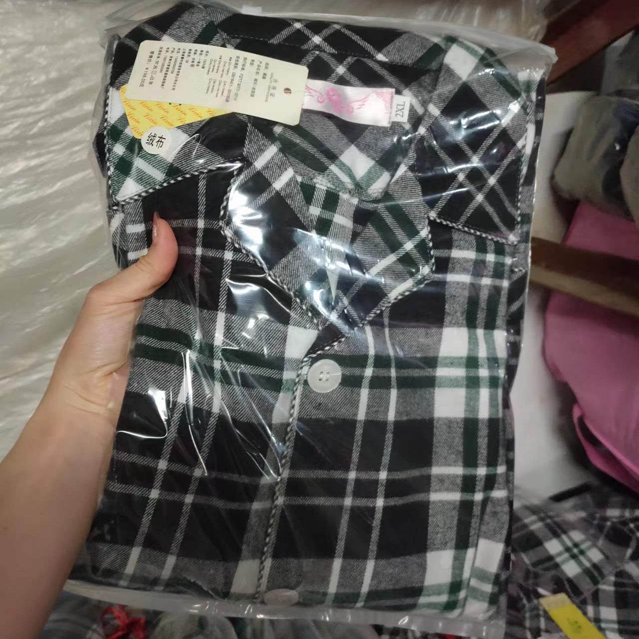 Men's Warm Cloth Flannel Pajama Suit - Mubimart