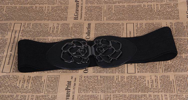 3 Women's Belts Elastic Belts Belts Rose Buckle Belts Tight Belts - Mubimart