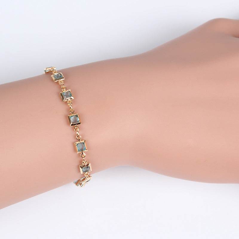 Simple Fashion Female Street Shooting Geometric Gemstone Handmade Bracelet - Mubimart