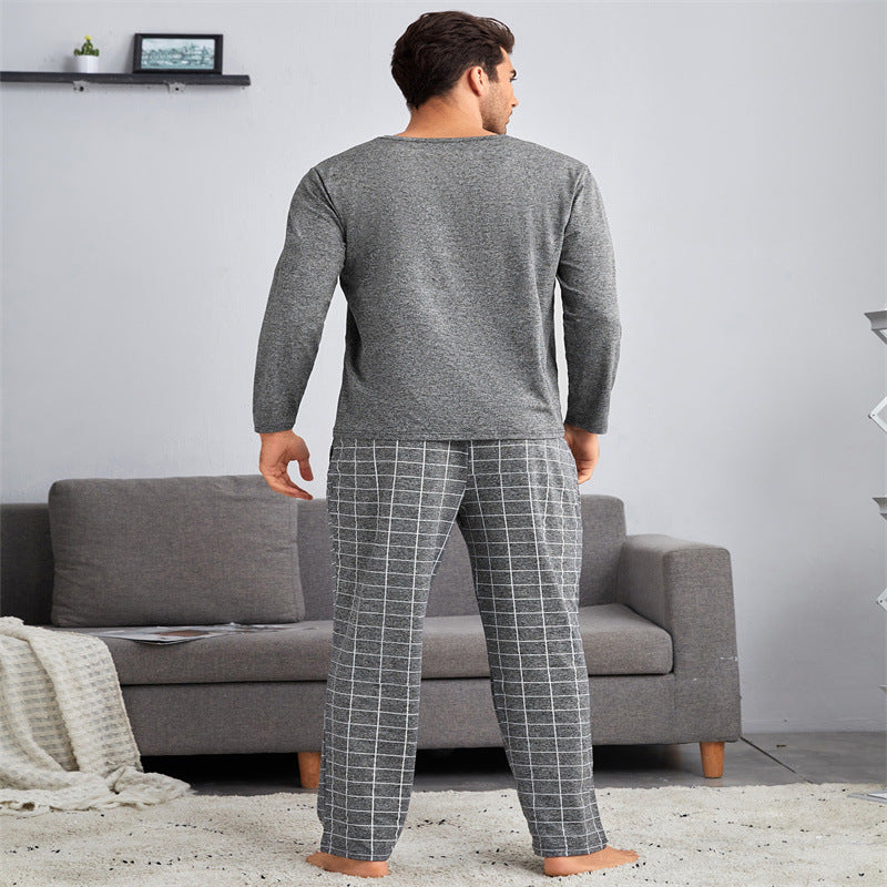 Thin Section Plaid Loungewear Outer Pants Men's Suit - Mubimart -  