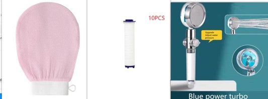 Shower Head Water Saving Flow 360 Degrees Rotating With Small Fan ABS Rain High Pressure Spray Nozzle Bathroom Accessories - Mubimart