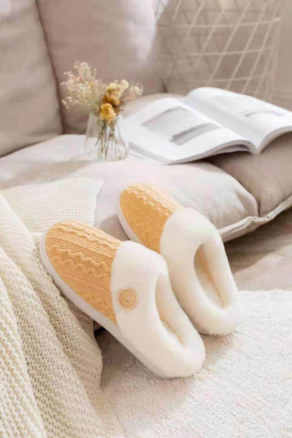 Slippers Confinement Shoes, Cotton Slippers European Size Wool Slippers - Mubimart