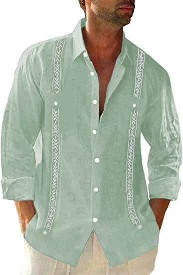 Men's Linen Shirt Abela Cuban Shirt - Mubimart