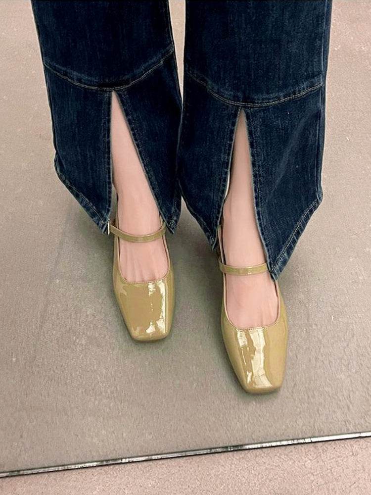 French Chunky Heel Bun Toe Sandal Lady - Mubimart