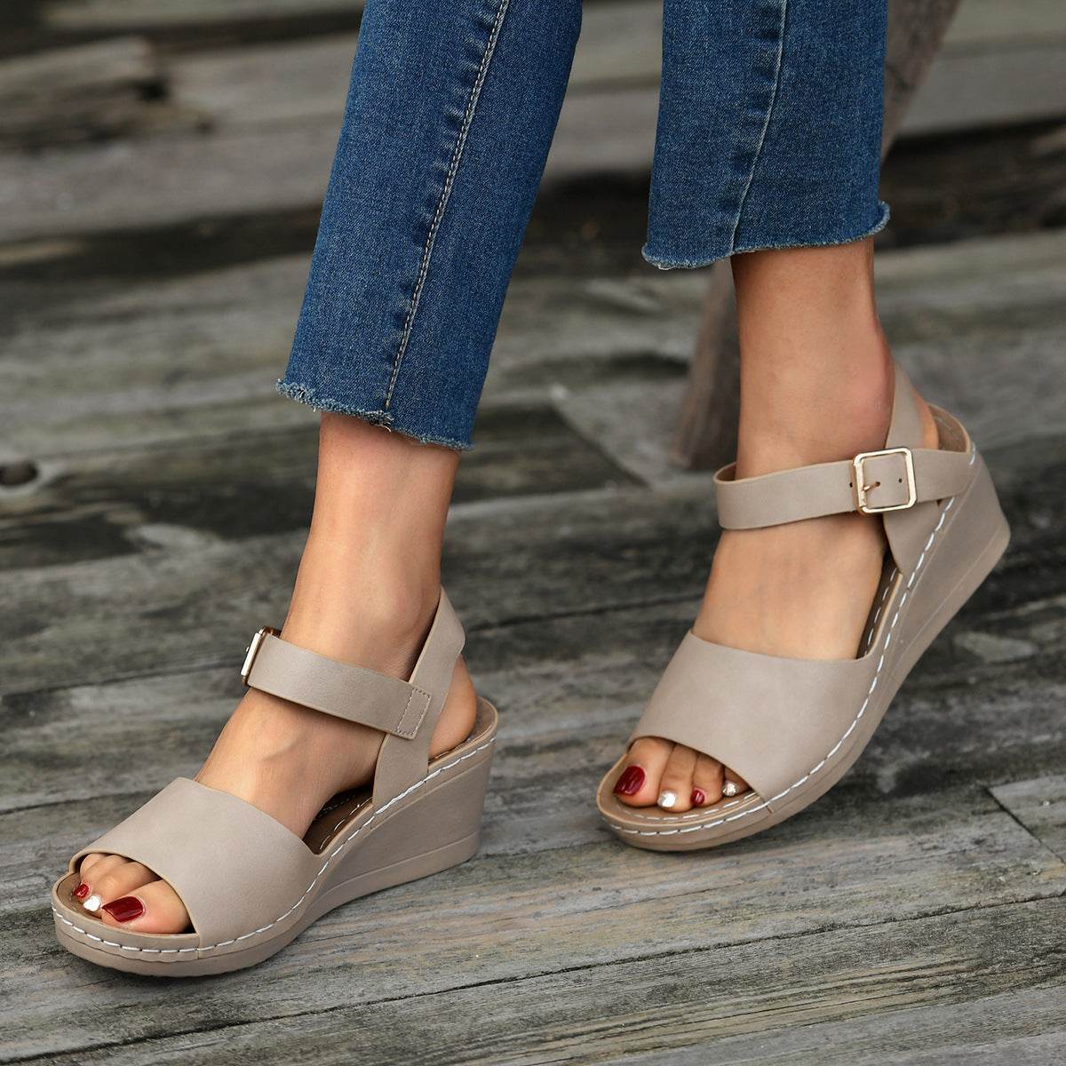Sandalswomen's Beach Toe Wedge Sandals - Mubimart