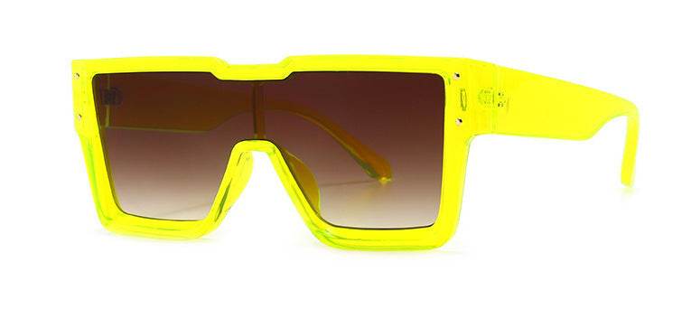 Oversized One Lens Square Sunglasses Fashion Men Women - Mubimart