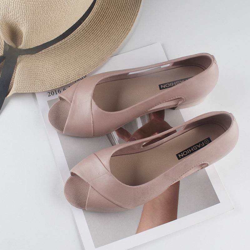 Thick-heeled Sandals, New Work Shoes, Mother Shoes, Fashionable Fish Mouth High Heels - Mubimart