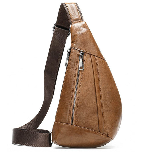 Shoulder Bag Leather Chest Bag Shoulder Messenger - Mubimart