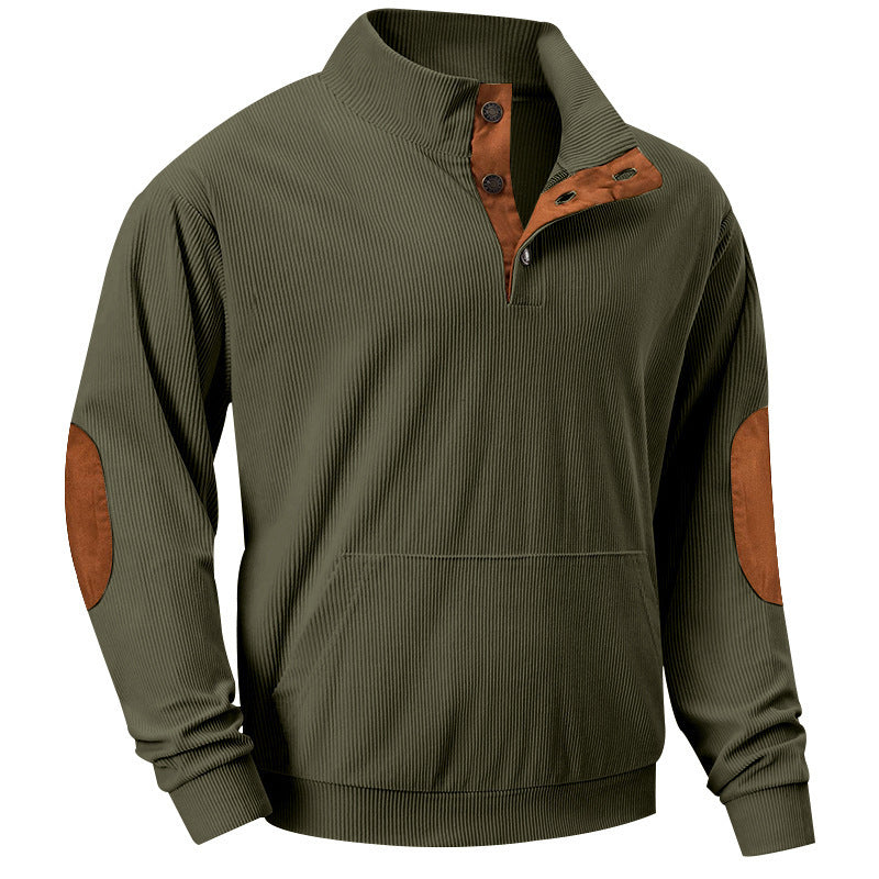 Stand Collar Long Sleeve With Pocket Sweatshirt Men