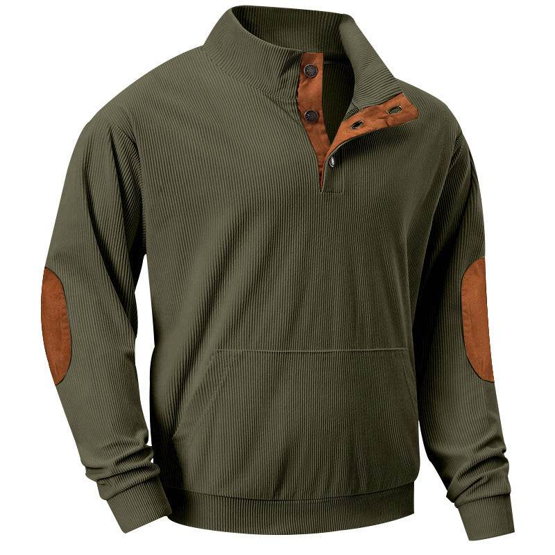Stand Collar Long Sleeve With Pocket Sweatshirt Men - Mubimart
