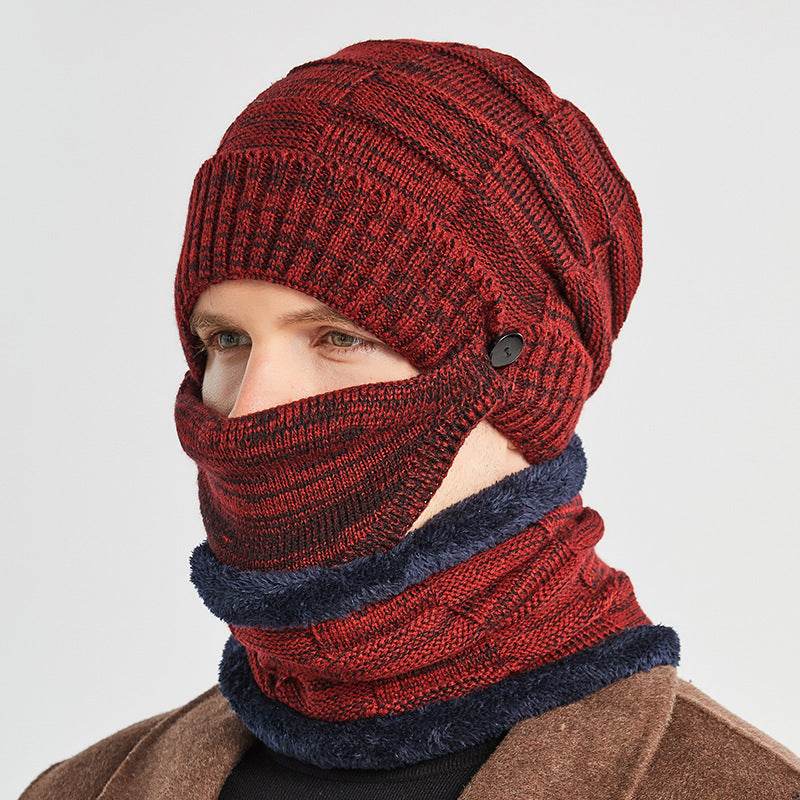 Hat Scarf Mask Three-piece Suit For Men To Keep Warm - Mubimart