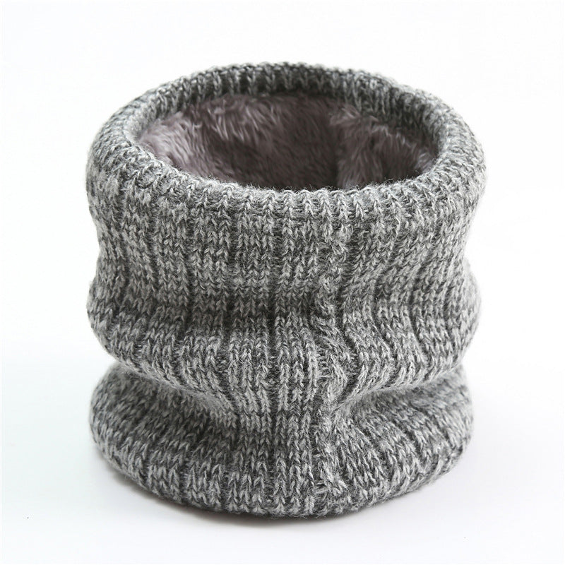 Twist Wide Striped Fleece-lined Knitting Scarf For Men