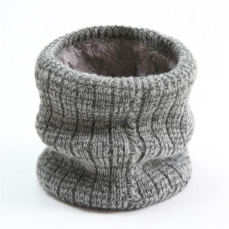 Twist Wide Striped Fleece-lined Knitting Scarf For Men - Mubimart