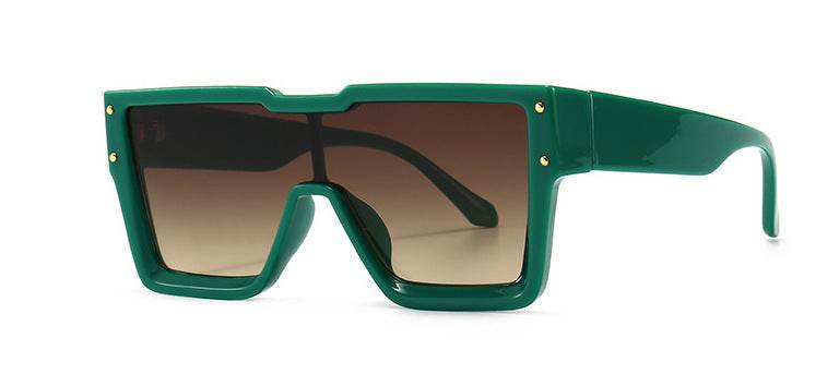 Oversized One Lens Square Sunglasses Fashion Men Women - Mubimart