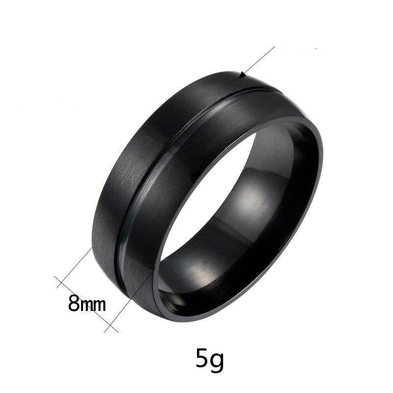 Stainless Steel Ring Black For Men - Mubimart