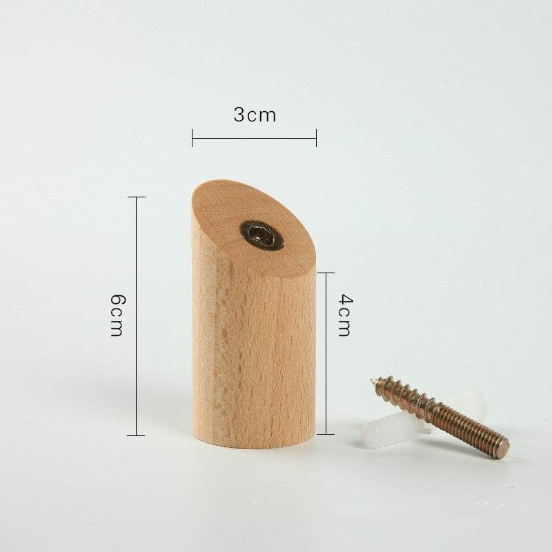 Solid Wood Hook Sticky Hook Punch-free - Mubimart