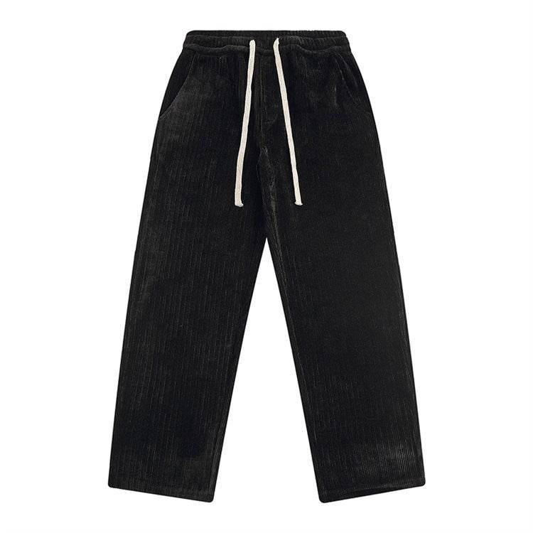 Corduroy Draped Knit Sweatpants For Men - Mubimart