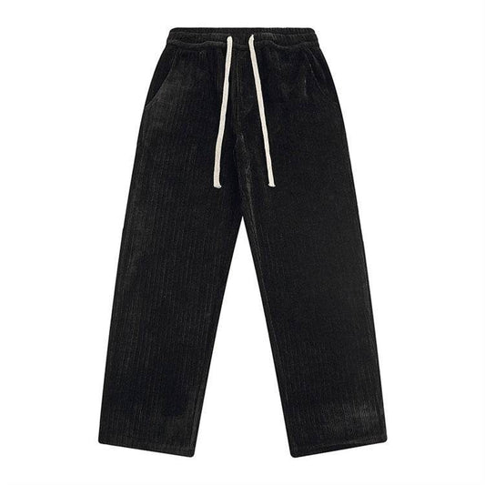 Corduroy Draped Knit Sweatpants For Men - Mubimart