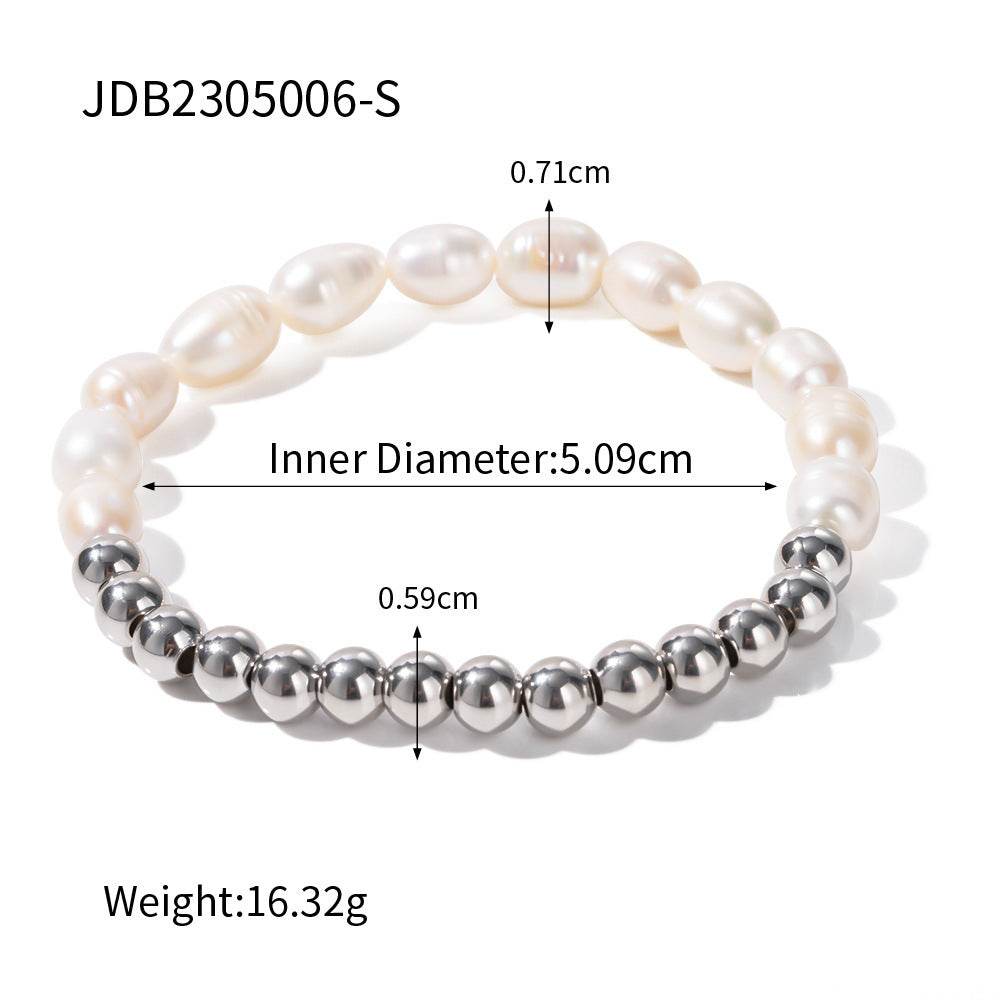 Fresh Water Pearl Ball Beads Beaded Bracelet For Women - Mubimart