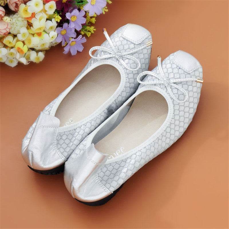 Leather Boat Shoes With Soft Bottom And Shallow Mouth - Mubimart