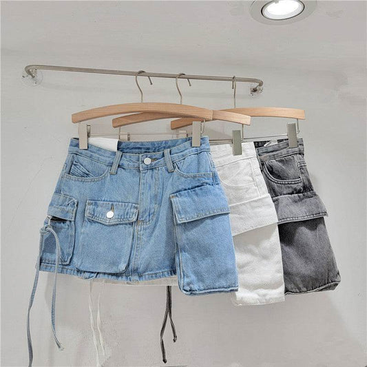 Fashion Irregular Workwear Denim Skirt Women - Mubimart
