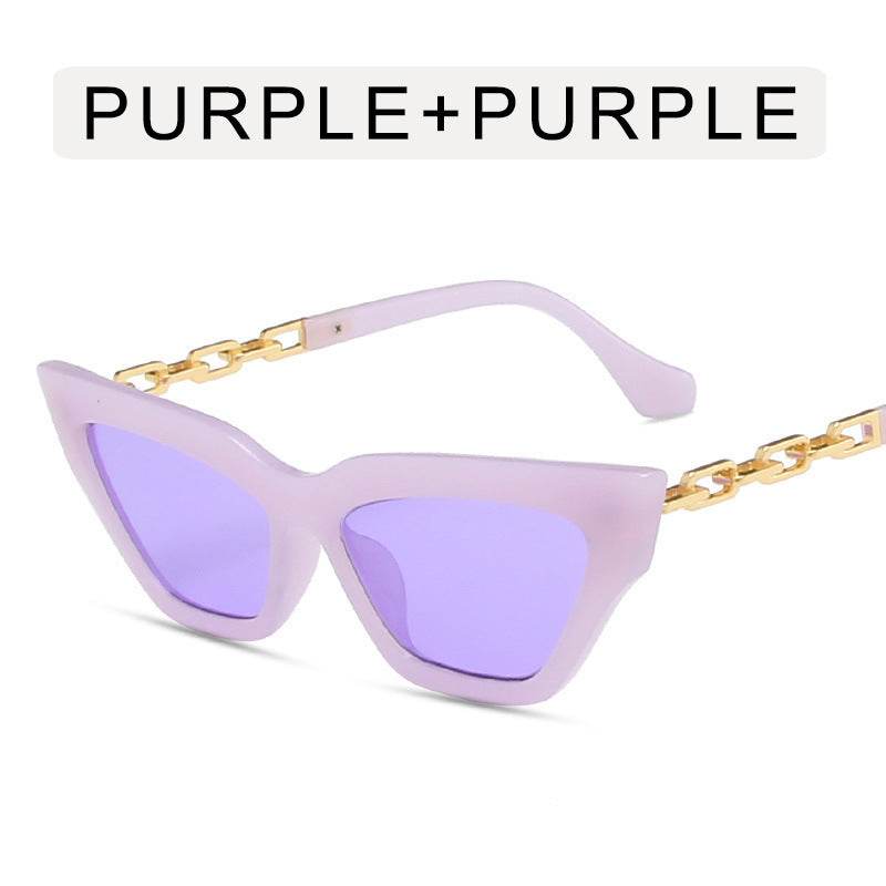 Chain Leg Cat Eye Sunglasses For Women - Mubimart