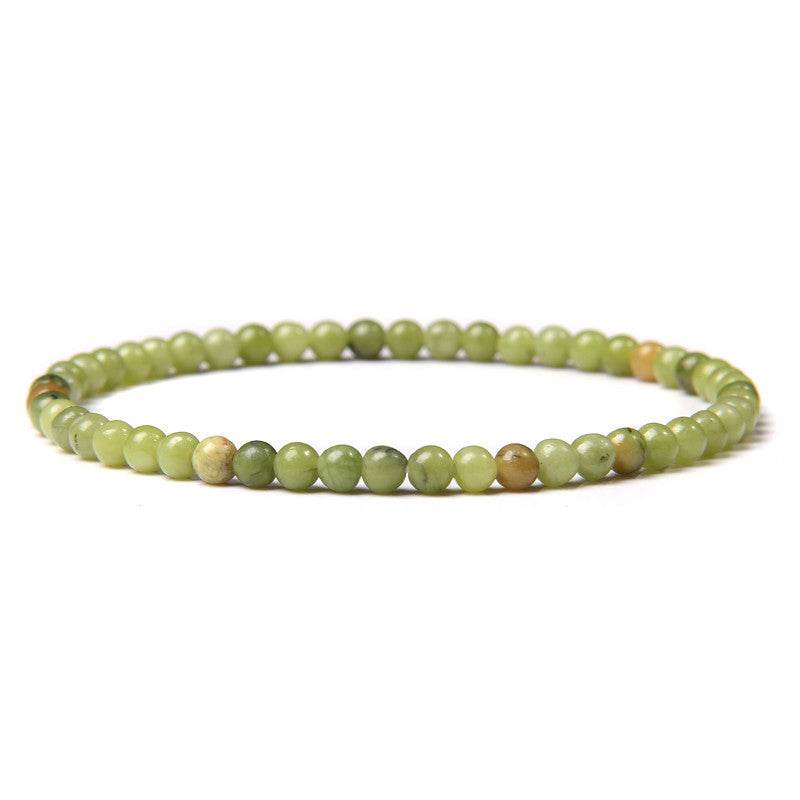 4mm Natural Agate Stone Beads Energy Charm Bracelet For Women - Mubimart