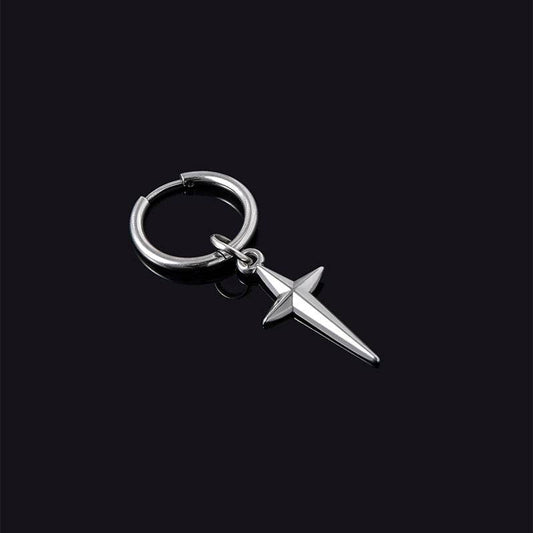 Minimalist Cross Dangle Earrings For Women Men Trend Hip-hop Punk Silver Single Earrings Birthday Gift Jewelry - Mubimart