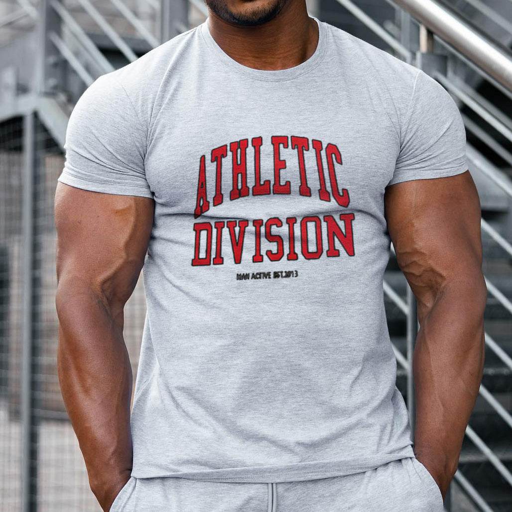 New Trendy Workout Short Sleeve T-shirt Men's ATHLETIC DIVISION - Mubimart