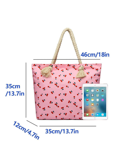 Art Flower Pattern Beach Bags For Women, Beach Bag Tote Waterproof Sandproof, Beach Bags For Women - Mubimart