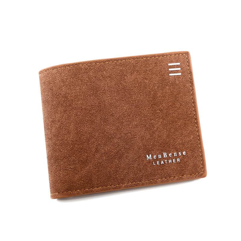 New Personalized Men's Short Wallet Fashion Silk Screen Wallet Men's Frosted Clutch Wallet - Mubimart