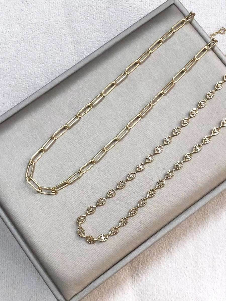 Chunky Gold Necklace For Women Layered Gold Cuban Link Chain Choker Necklace - Mubimart