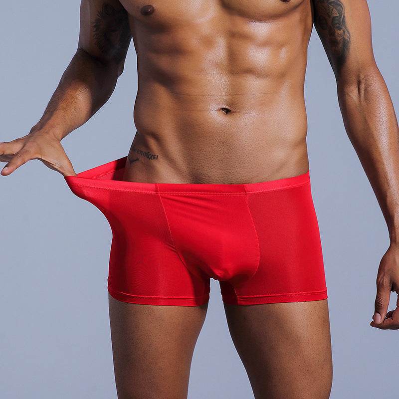 Men's Underwear Nylon Ice Silk Comfort Boxers - Mubimart
