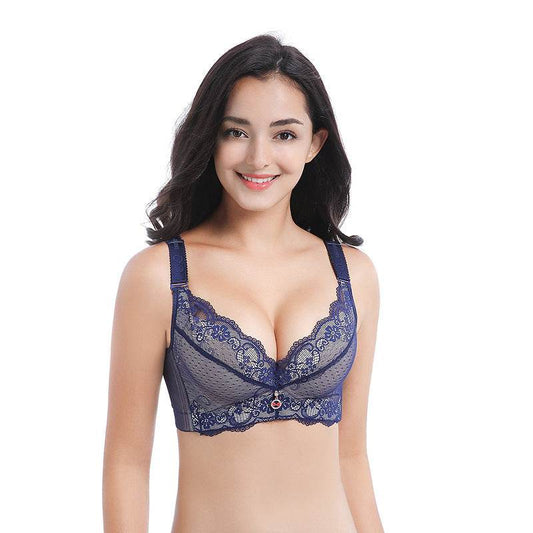 Women's Fashion Temperament Lace Push Up Bra - Mubimart