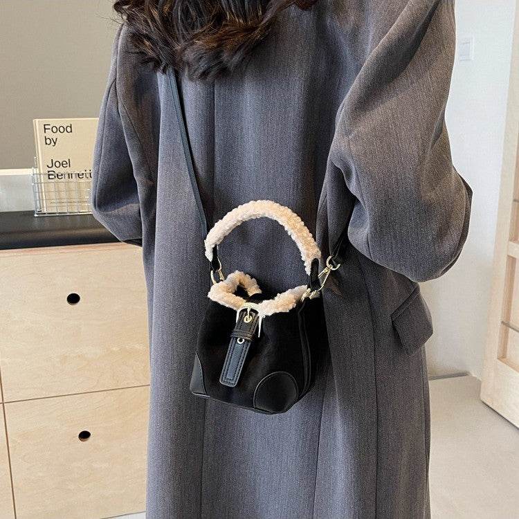 Crossbody Bags Women Shoulder Bag Casual Retro Plush Bag Versatile Plush Designer Bags Purse And Handbags Female Bags - Mubimart