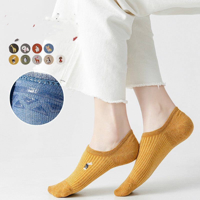 Female Cotton Summer Cute Japanese Tide Low-top Short Socks - Mubimart -  