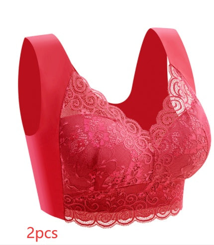 Women's Plus Size Lace Seamless Bra - Mubimart -  