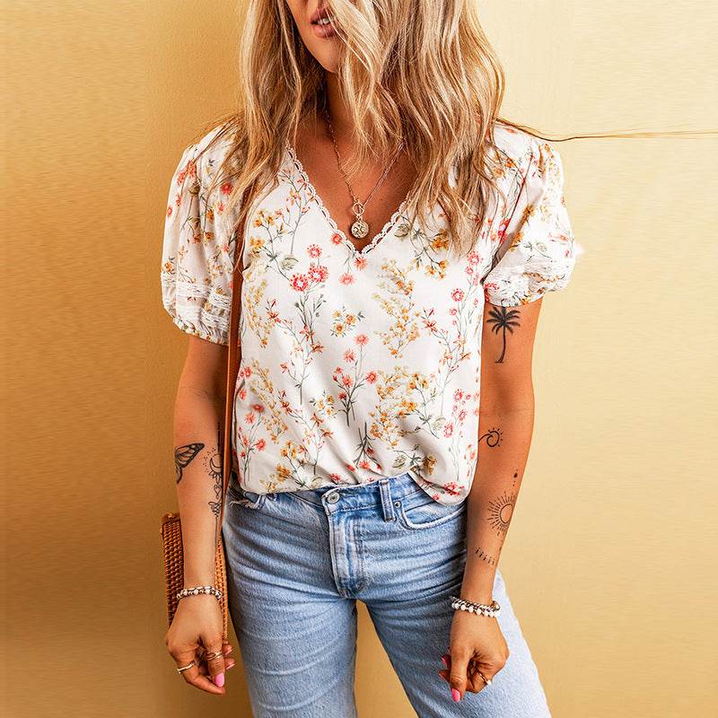 Fashion Personalized Floral T-shirt For Women - Mubimart