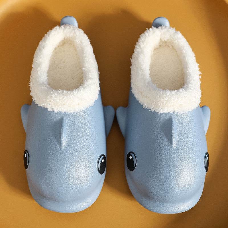 Cute Cartoon Shoes House Warm Fuzzy Slippers Women - Mubimart