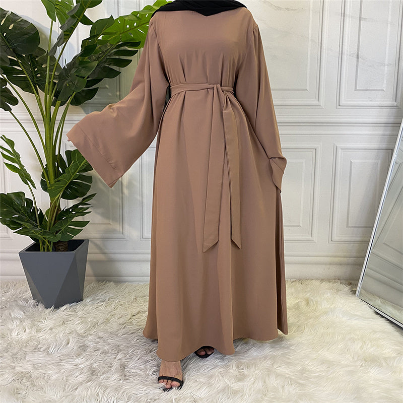 Basic Middle Eastern Turkish solid color plus size robe dress - Mubimart -  